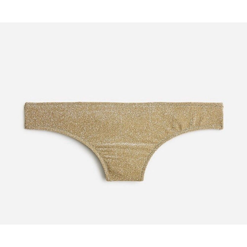 NWT J Crew Sparkle Hipster Full-Coverage Bikini Bottom Size XXL‎ Gold Swimsuit